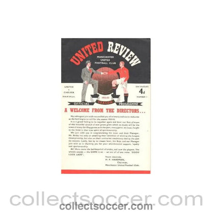 1952 - Manchester United v Chelsea official programme 23/08/1952 - Collect Soccer