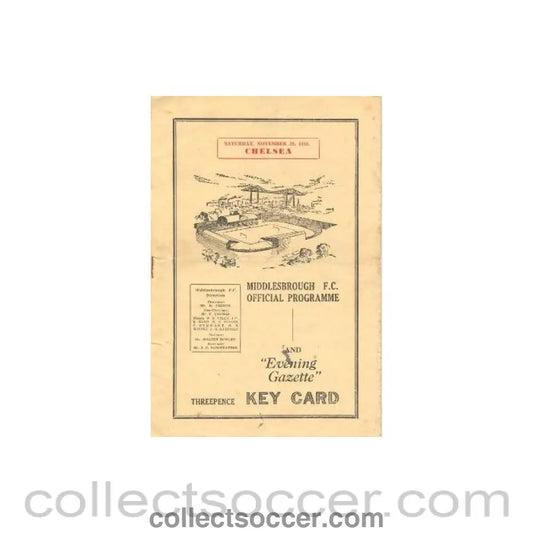 1952 - Middlesbrough v Chelsea official football programme 29/11/1952