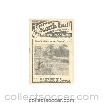 1952 - Preston North End vChelsea official programme 12/04/1952 - Collect Soccer