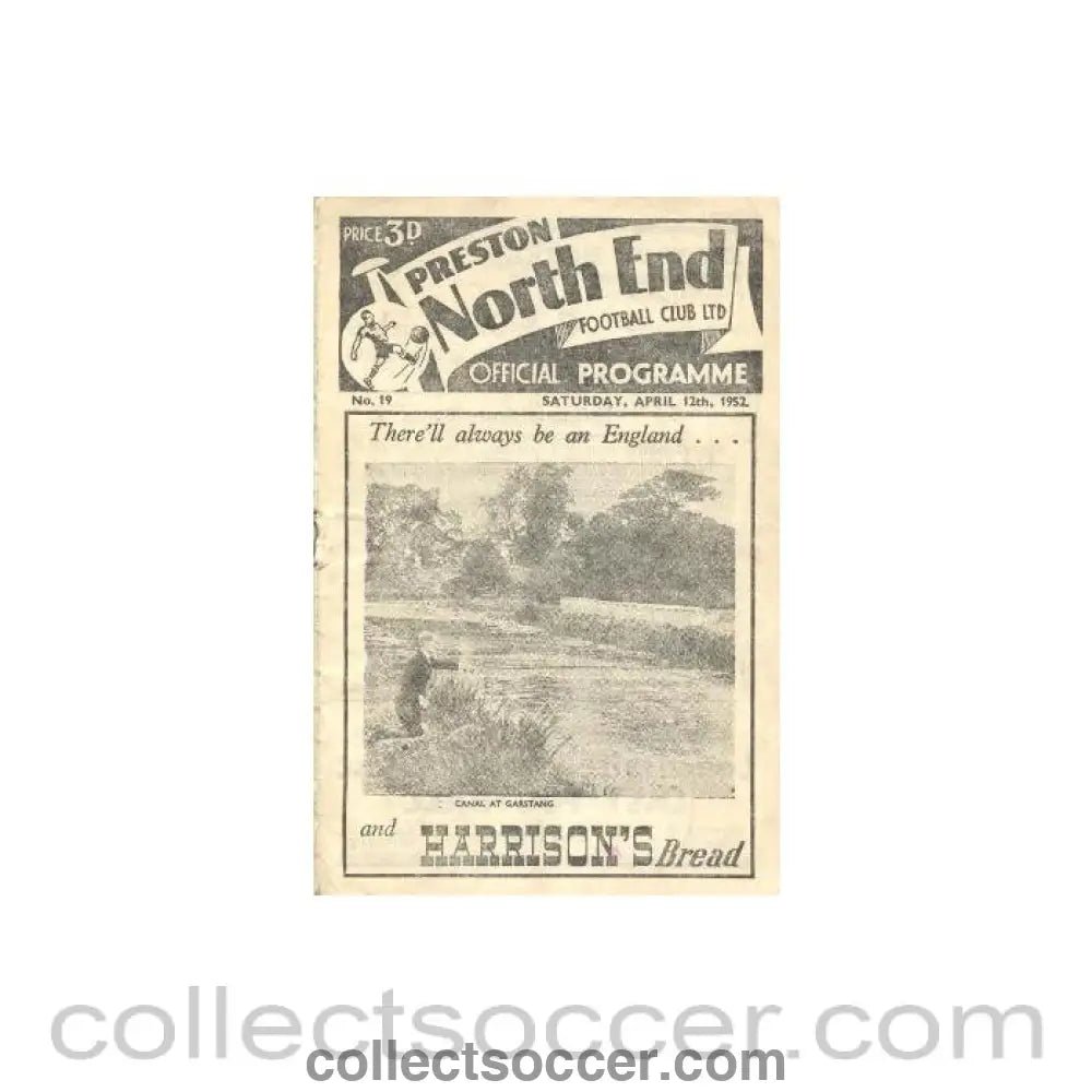1952 - Preston North End vChelsea official programme 12/04/1952 - Collect Soccer