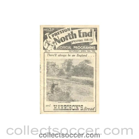 1952 - Preston North End vChelsea official programme 12/04/1952