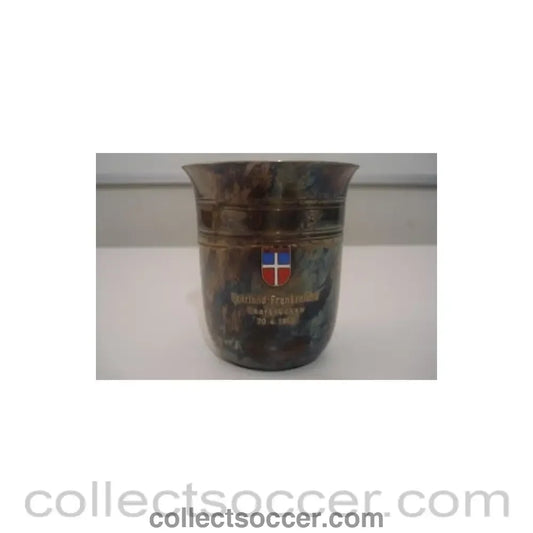1952 - Saarland v France 20/04/1952 in Saarbrucken Germany cup given to Raymond Kopa at the match