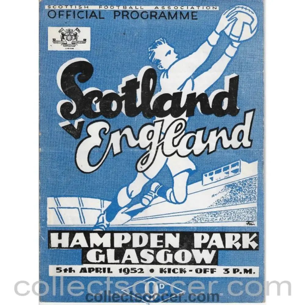 1952 Scotland v England Official Programme 5/4/1952 - Collect Soccer