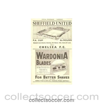 1952 - Sheffield United vChelsea official programme 08/03/1952 - Collect Soccer