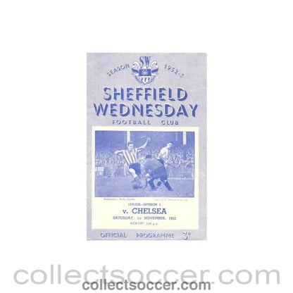 1952 - Sheffield Wednesday v Chelsea official football programme 01/11/1952