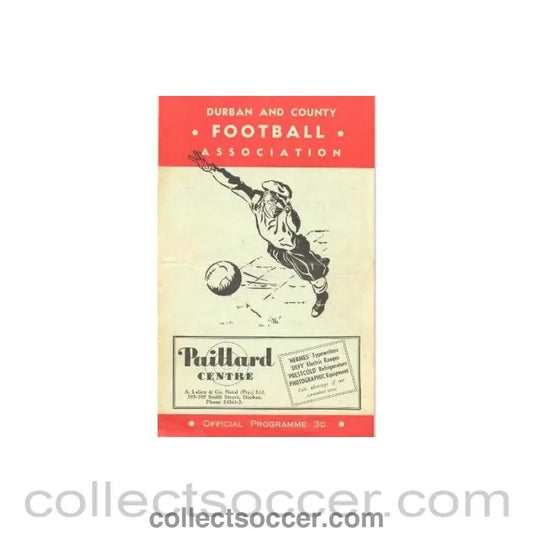 1952 South Africa Natal League - Thistle v Queen's Park and Berea Park v Railway official programme 26/07/1952 - Collect Soccer
