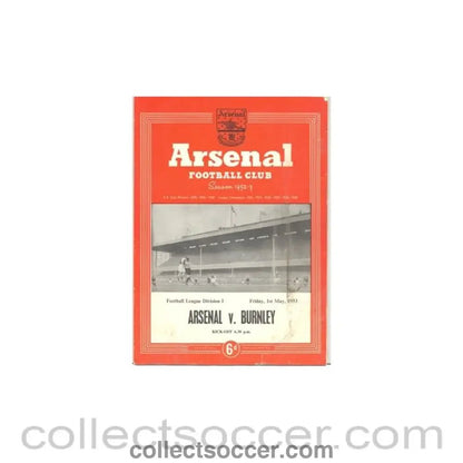 1953 - Arsenal v Burnley official programme 01/05/1953 - Collect Soccer