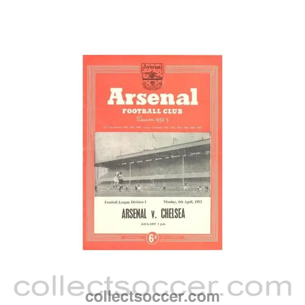 1953 - Arsenal v Chelsea official programme 06/04/1953 - Collect Soccer