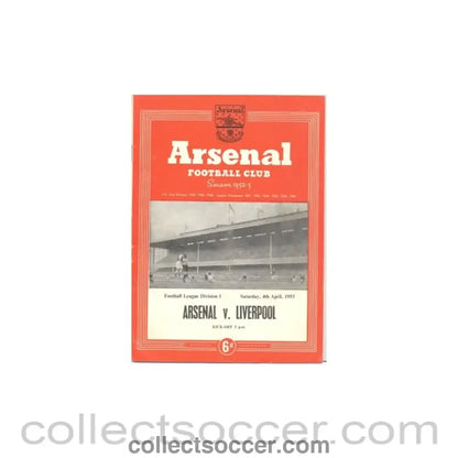 1953 - Arsenal v Liverpool official programme 04/04/1953