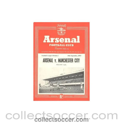 1953 - Arsenal v Manchester City official programme 19/09/1953 - Collect Soccer