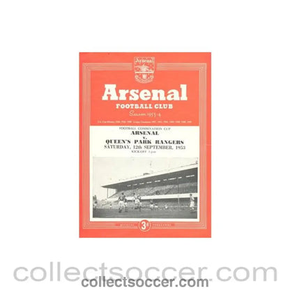 1953 - Arsenal v Queen’s Park Rangers official programme 12/09/1953