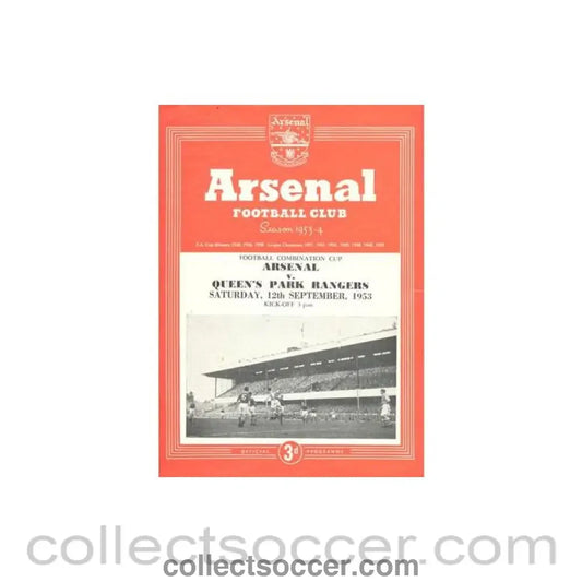 1953 - Arsenal v Queen’s Park Rangers official programme 12/09/1953