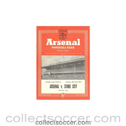 1953 - Arsenal v Stoke City official programme 18/04/1953