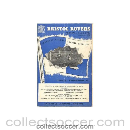 1953 - Bristol Rovers v Swansea Town official programme 14/11/1953 - Collect Soccer