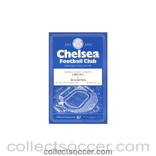 1953 - Chelsea v Blackpool official programme 19/12/1953