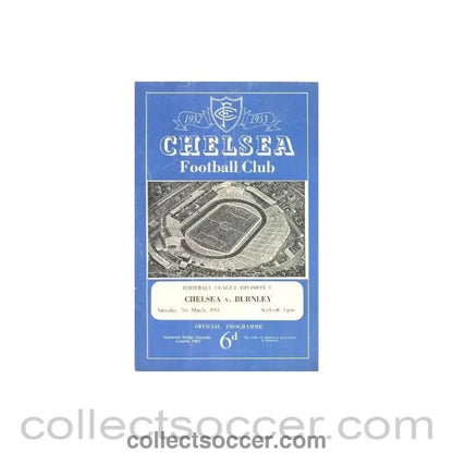 1953 - Chelsea v Burnley official programme 07/03/1953 - Collect Soccer
