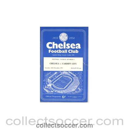 1953 - Chelsea v Cardiff City official programme 26/12/1953 - Collect Soccer