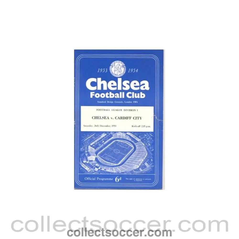 1953 - Chelsea v Cardiff City official programme 26/12/1953 - Collect Soccer