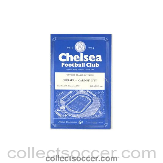 1953 - Chelsea v Cardiff City official programme 26/12/1953