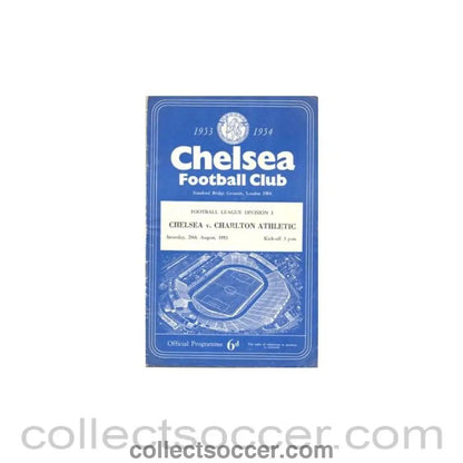 1953 - Chelsea v Charlton Athletic official programme 29/08/1953 - Collect Soccer