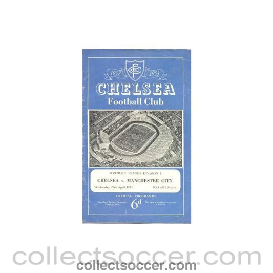 1953 - Chelsea v Manchester City official programme 29/04/1953