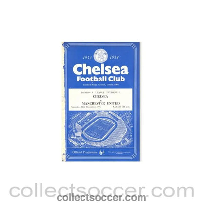 1953 - Chelsea v Manchester United official programme 12/12/1953, reduced price - Collect Soccer