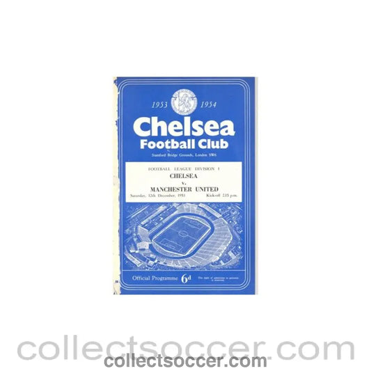 1953 - Chelsea v Manchester United official programme 12/12/1953 reduced price