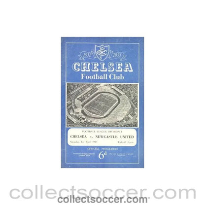 1953 - Chelsea v Newcastle United official programme 04/04/1953 - Collect Soccer