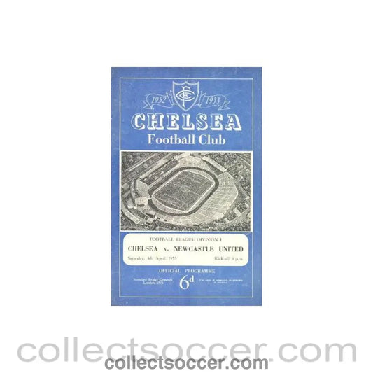 1953 - Chelsea v Newcastle United official programme 04/04/1953