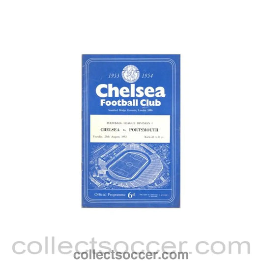 1953 - Chelsea v Portsmouth official programme 25/08/1953