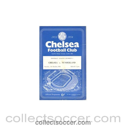 1953 - Chelsea v Sunderland official programme 03/10/1953 - Collect Soccer