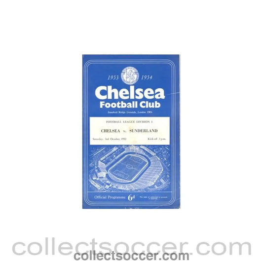 1953 - Chelsea v Sunderland official programme 03/10/1953