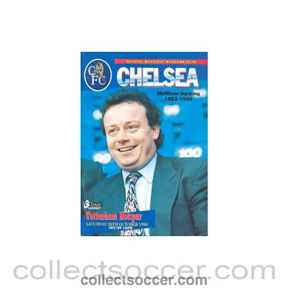1953 - Chelsea v Tottenham Hotspur official programme 26/10/1996. Mattew Harding 1953 - 1996 died the same year in a helicopter crash - Collect Soccer
