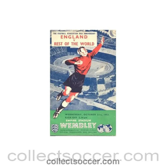 1953 England v The Rest Of The World official programme 21/10/1953 - Collect Soccer