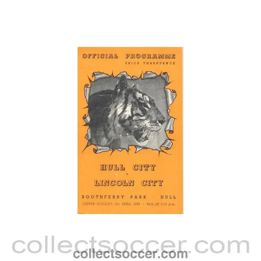 1953 - Hull City v Lincoln City official programme 06/04/1953 - Collect Soccer