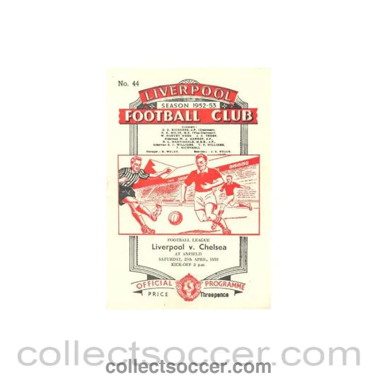 1953 - Liverpool vChelsea official programme 25/04/1953 - Collect Soccer