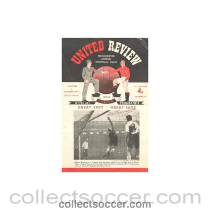 1953 - Manchester United v Walthamstow A. official programme 31/01/1953, signed by Derek Saunders, the replay at Arsenal is also available signed by Derek Saunders - Collect Soccer