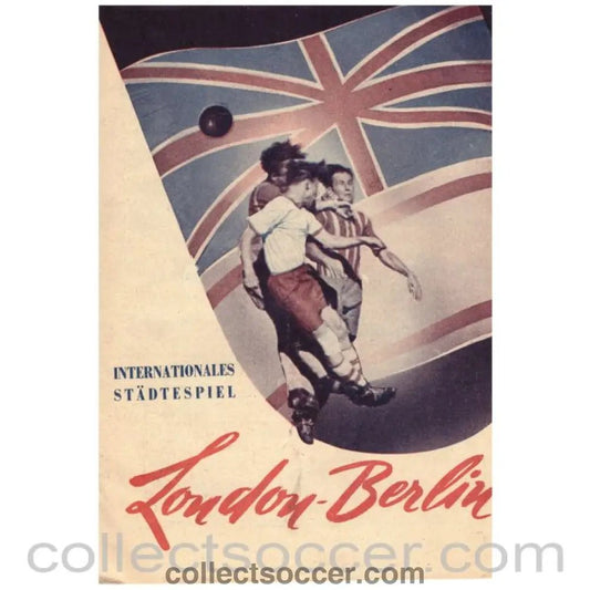 1953 Official Programme Berlin V London - Collect Soccer