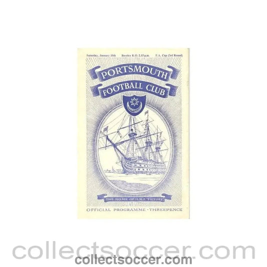 1953 - Portsmouth v Burnley official programme 10/01/1953 - Collect Soccer