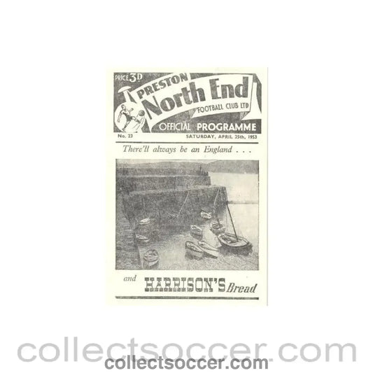 1953 - Preston North End v Arsenal official programme 25/04/1953 - Collect Soccer