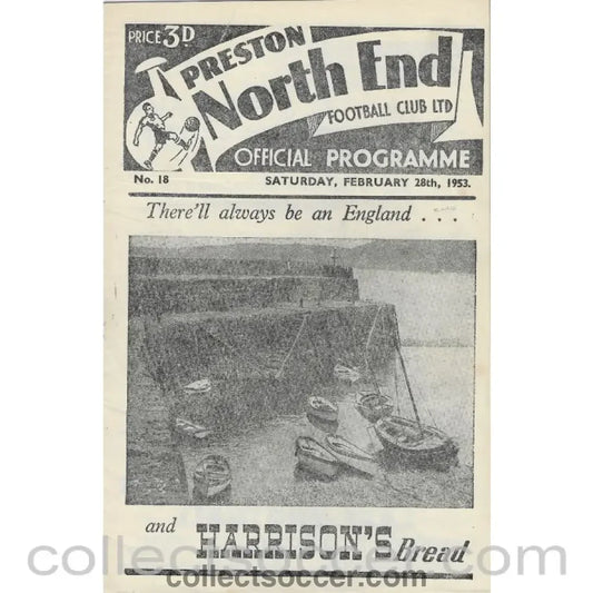 1953 - Preston North End v Chelsea 28/02/1953 Football Programme Mint Condition - Collect Soccer