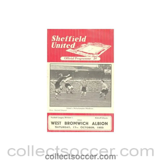 1953 - Sheffield United v West Bromwich Albion official programme 17/10/1953 - Collect Soccer