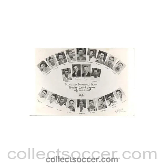 1953 - Trinidad Football Team Touring of the United Kingdom August to October 1953 postcard