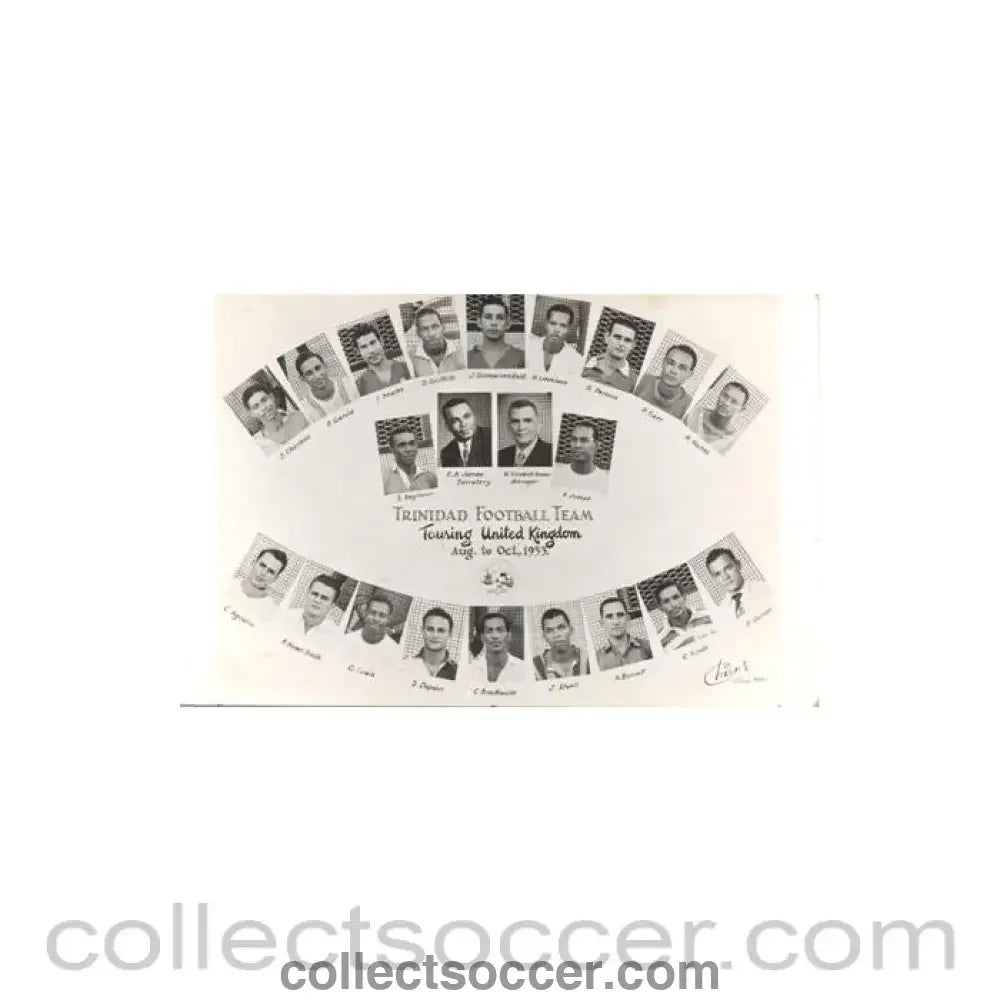 1953 - Trinidad Football Team Touring of the United Kingdom August to October 1953 postcard