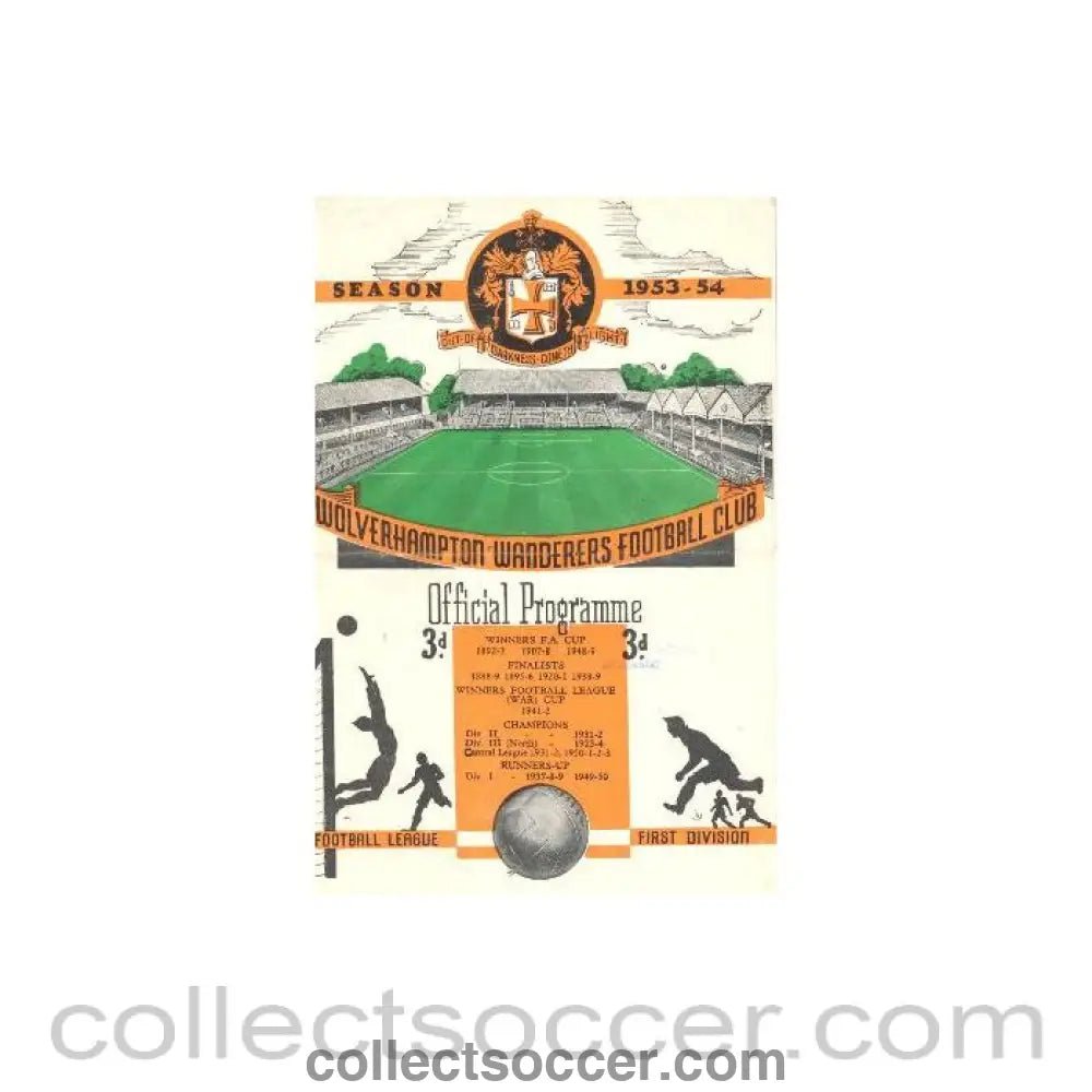 1953 - Wolverhampton Wanderers vChelsea official programme 26/09/1953 - Collect Soccer
