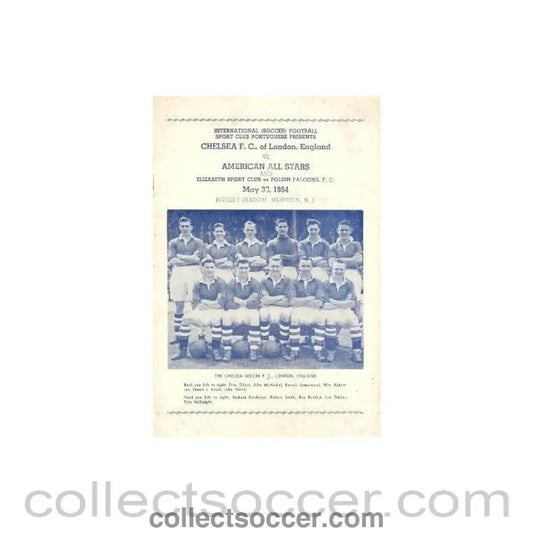 1954 - American All Stars vChelsea official programme 30/05/1954 - Collect Soccer