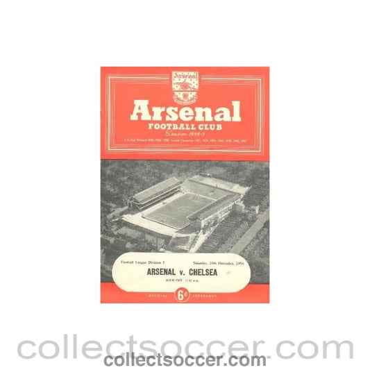 1954 - Arsenal v Chelsea official programme 25/12/1954