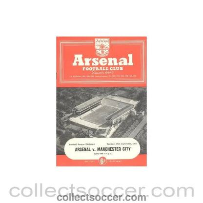 1954 - Arsenal v Manchester City official programme 14/09/1954 - Collect Soccer