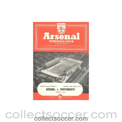1954 - Arsenal v Portsmouth official programme 16/10/1954 - Collect Soccer