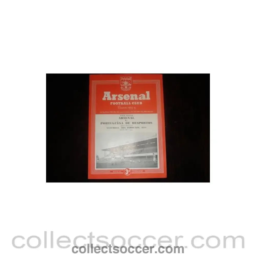 1954 - Arsenal v Portuguesa de Desportos, Sao Paolo official programme 20/02/1954 - Collect Soccer